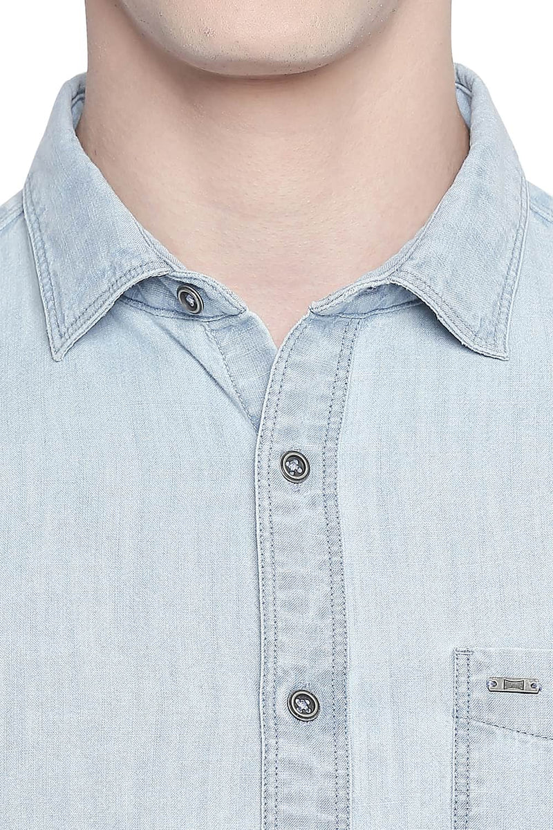 BASICS SLIM FIT INDIGO SHIRT