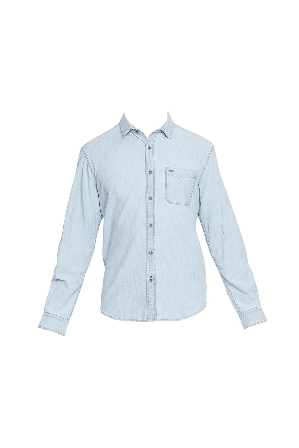 BASICS SLIM FIT BLUE SHADOW INDIGO SHIRT