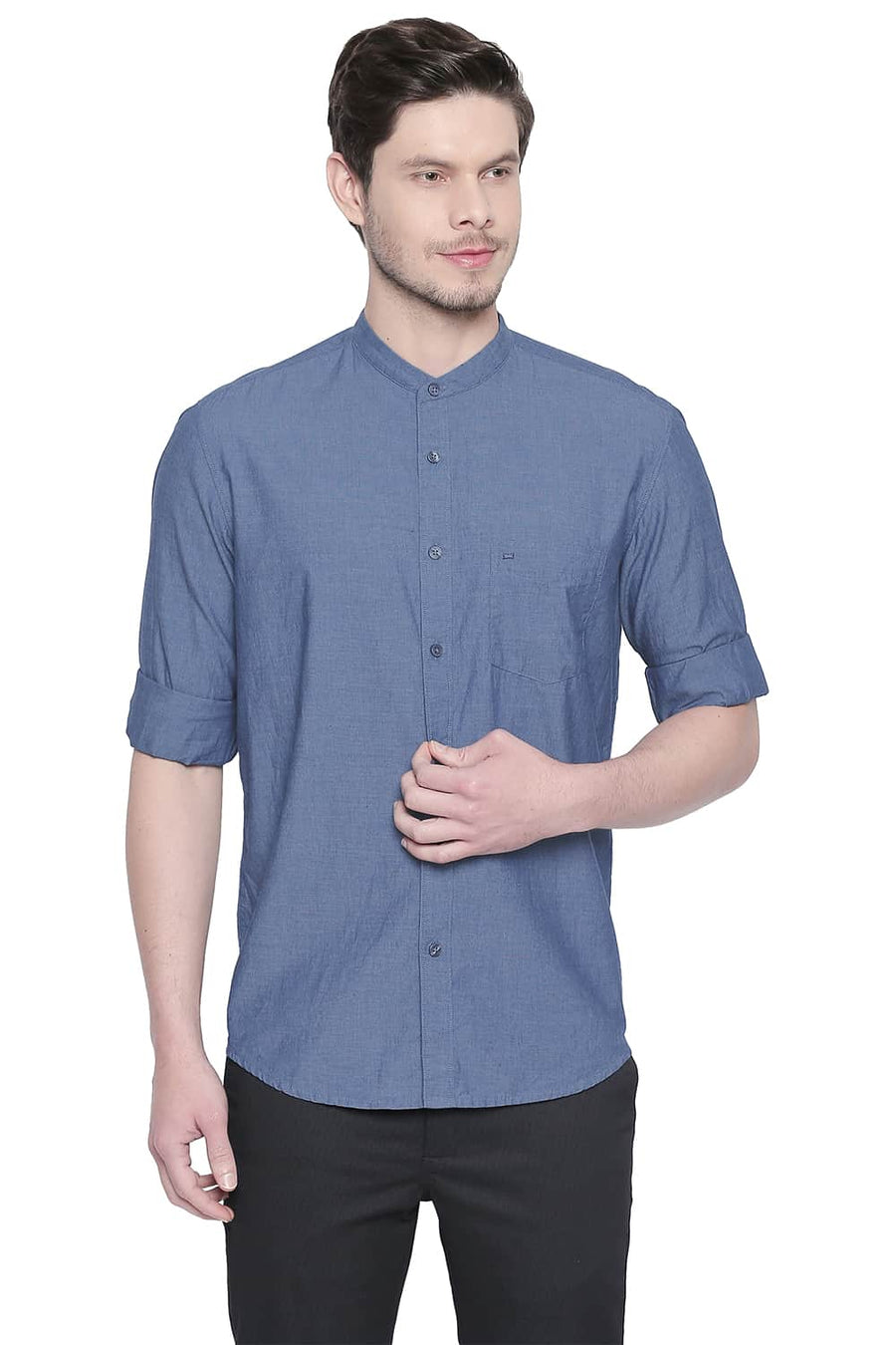 BASICS SLIM FIT MOONLIGHT BLUE SHIRT