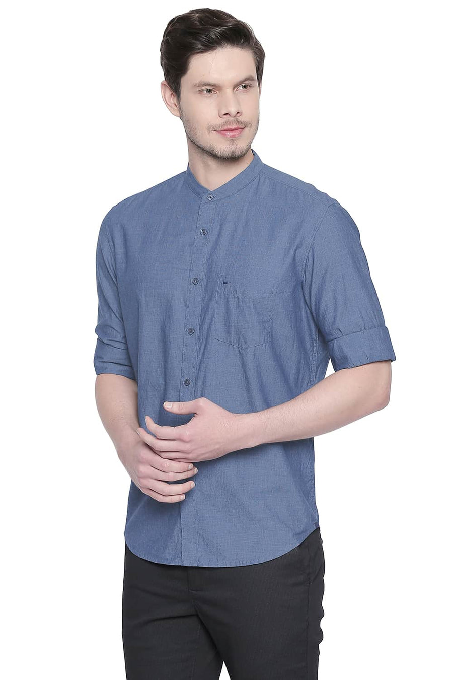 BASICS SLIM FIT MOONLIGHT BLUE SHIRT