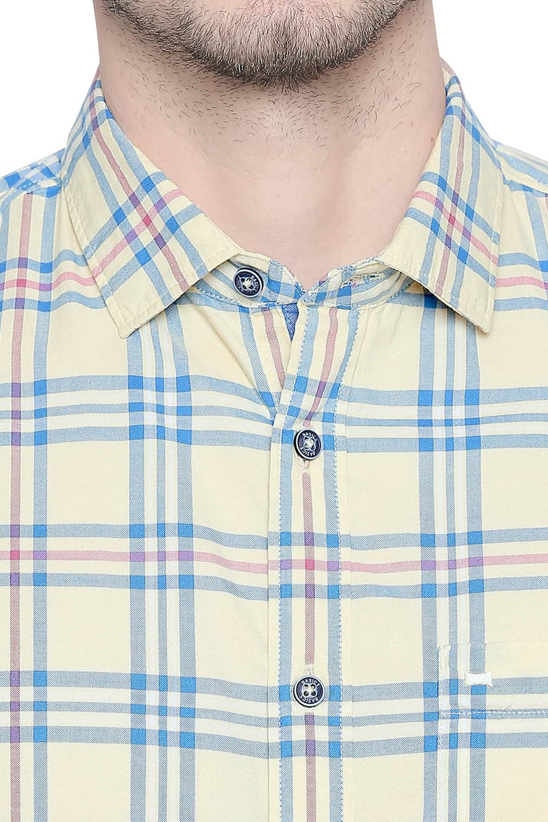 BASICS SLIM FIT OXFORD CHECKS SHIRT