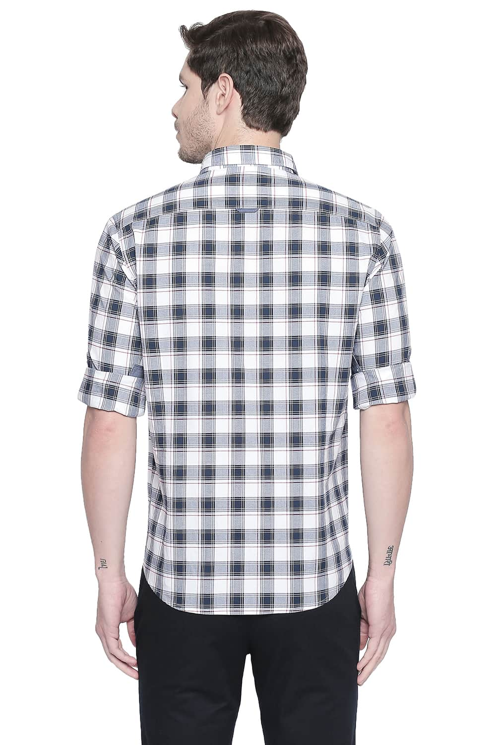 BASICS SLIM FIT OXFORD CHECKS SHIRT