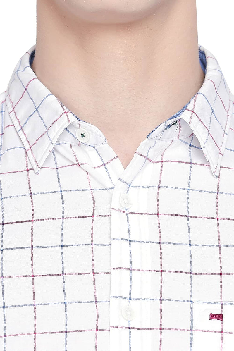 BASICS SLIM FIT OXFORD CHECKS SHIRT