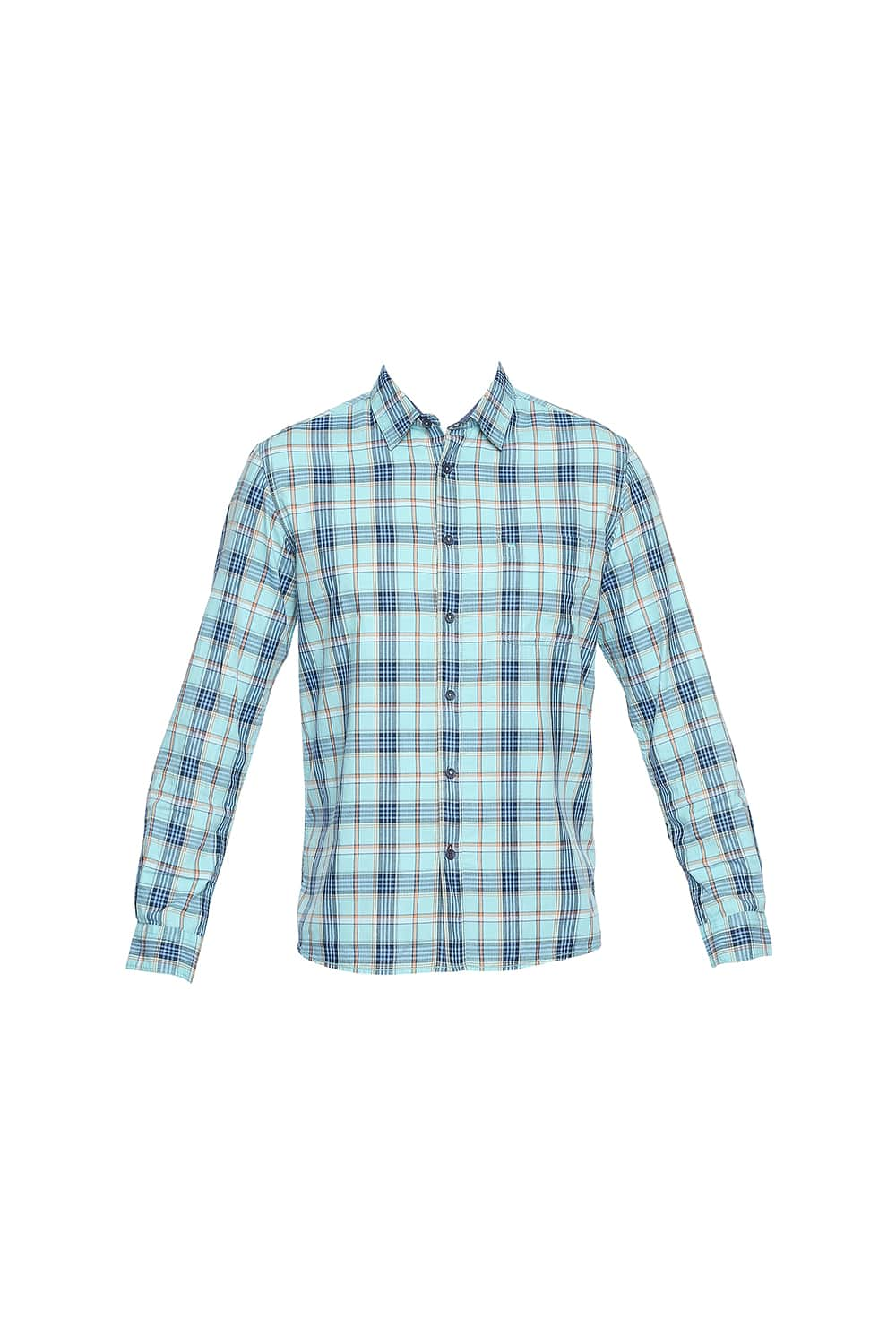 BASICS SLIM FIT TWILL CHECKS SHIRT