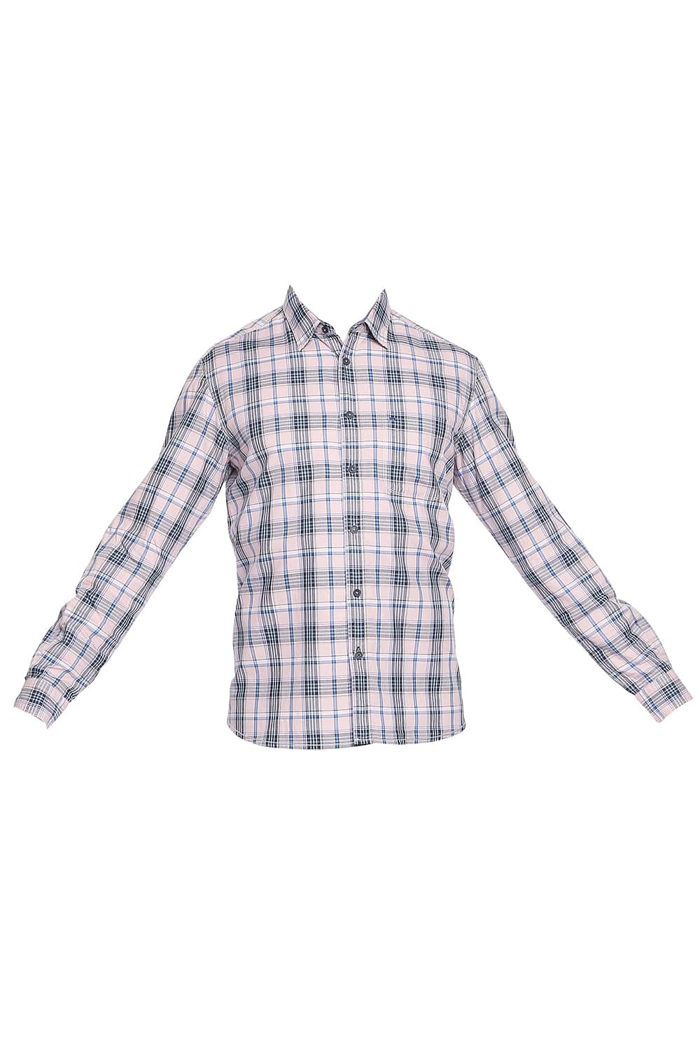 BASICS SLIM FIT TWILL CHECKS SHIRT