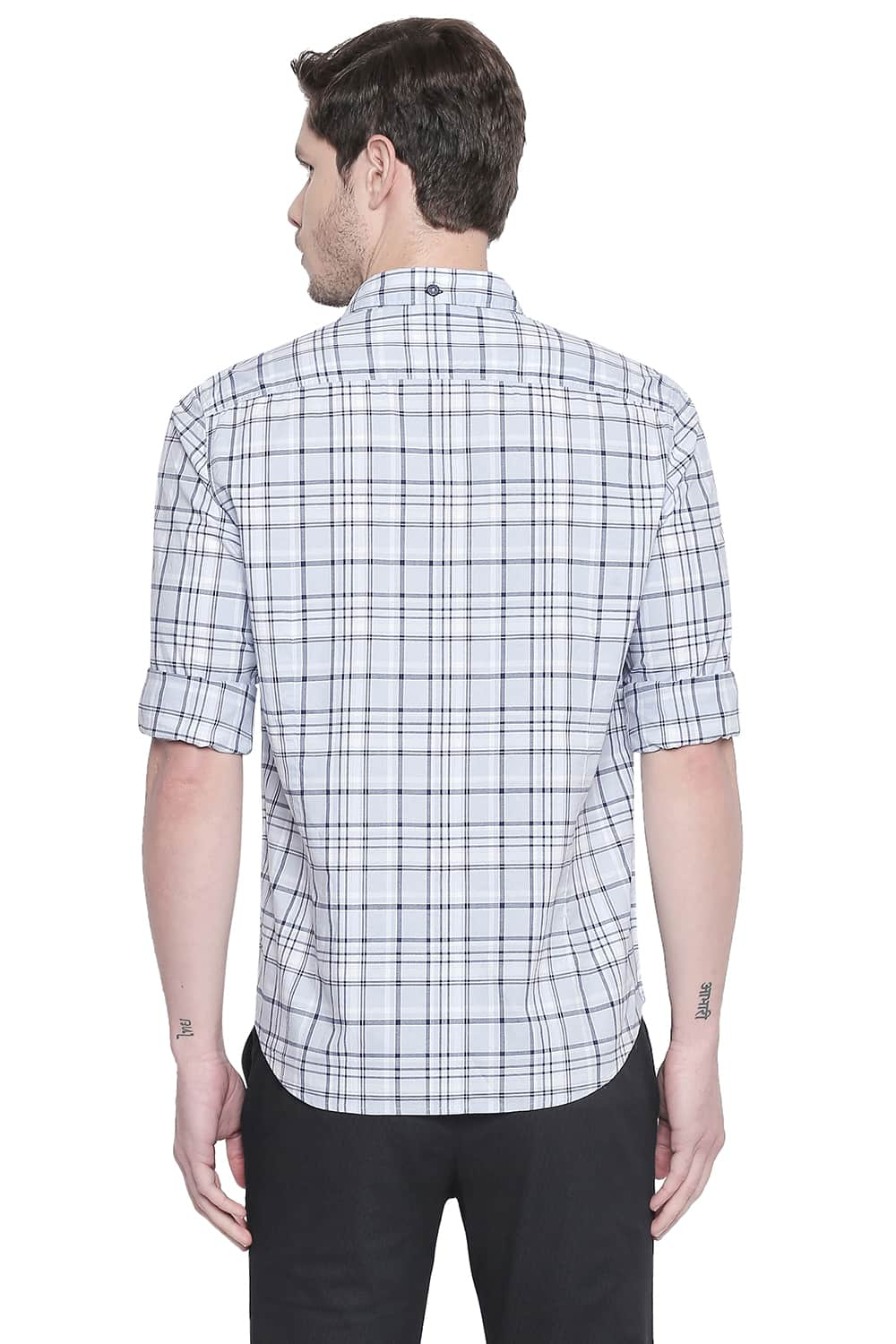 BASICS SLIM FIT OXFORD CHECKS SHIRT