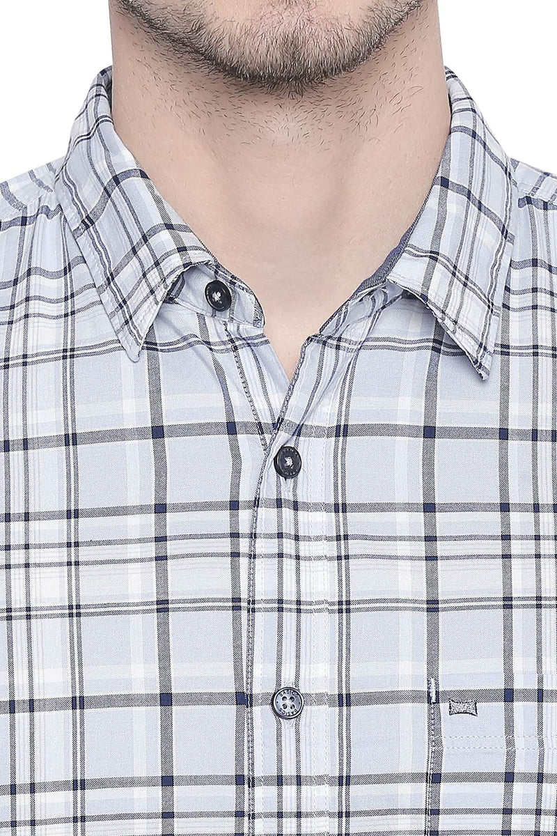 BASICS SLIM FIT OXFORD CHECKS SHIRT