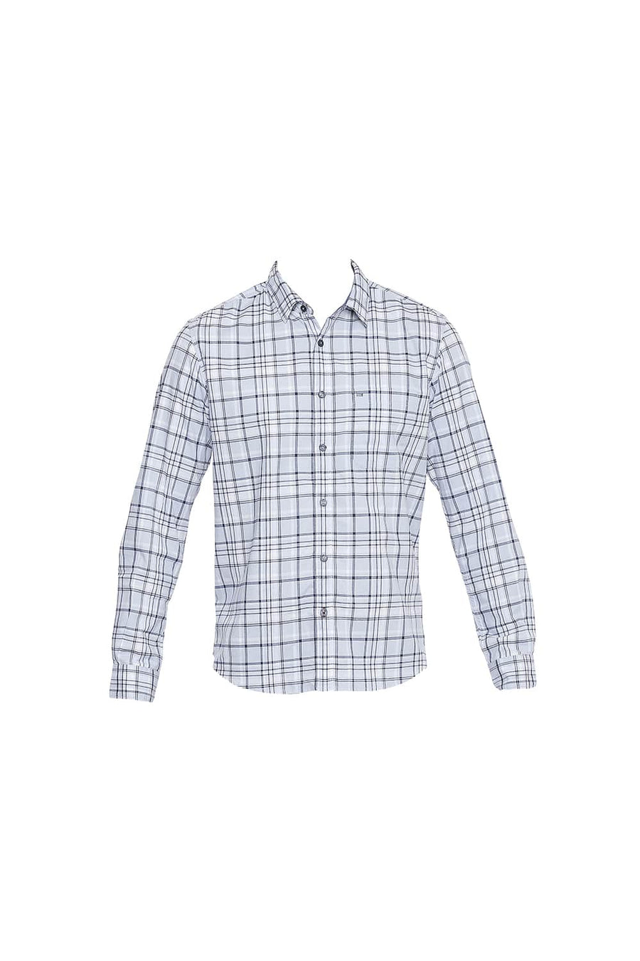 BASICS SLIM FIT KENTUCKY BLUE OXFORD CHECKS SHIRT