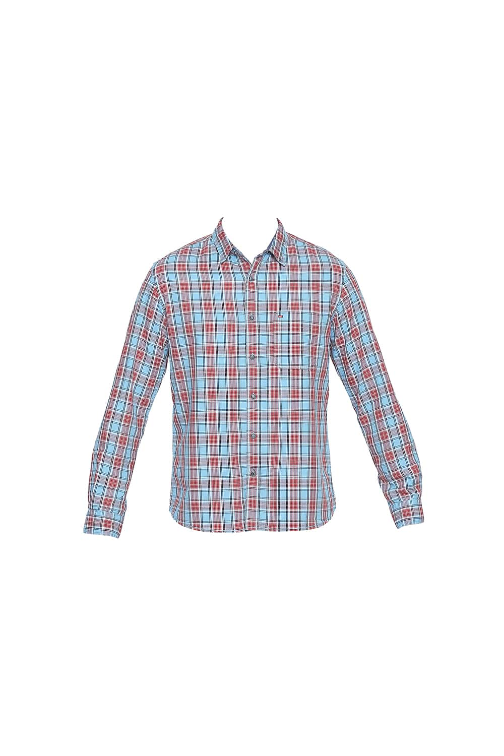 BASICS SLIM FIT TWILL CHECKS SHIRT