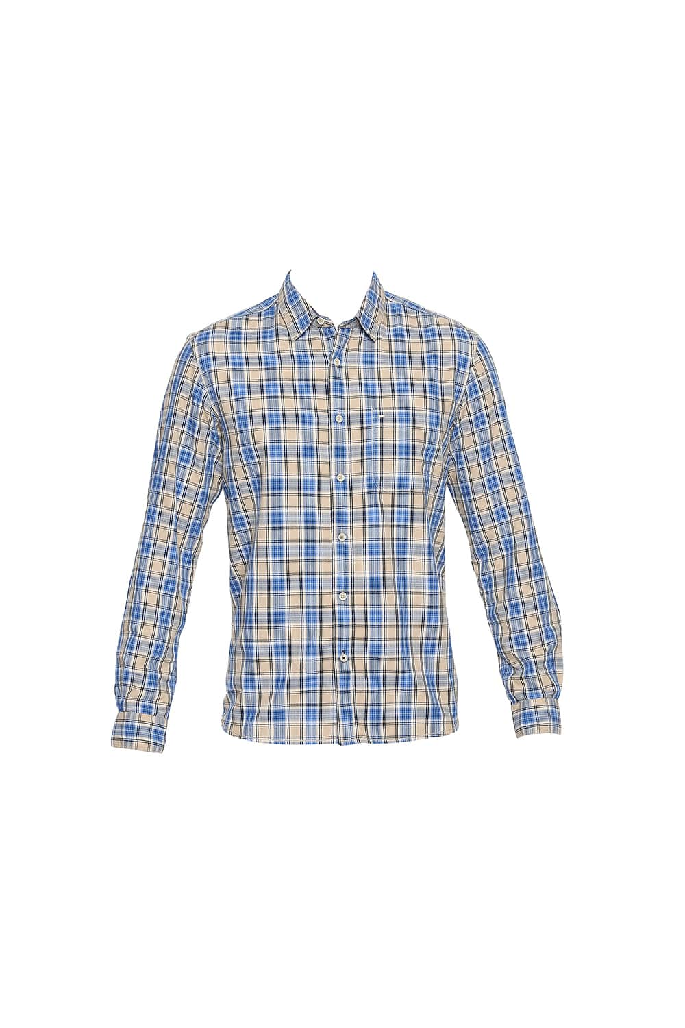 BASICS SLIM FIT TWILL CHECKS SHIRT