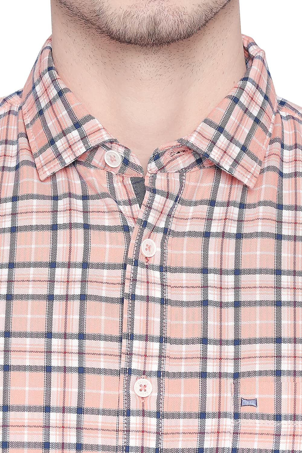 BASICS SLIM FIT TWILL CHECKS SHIRT