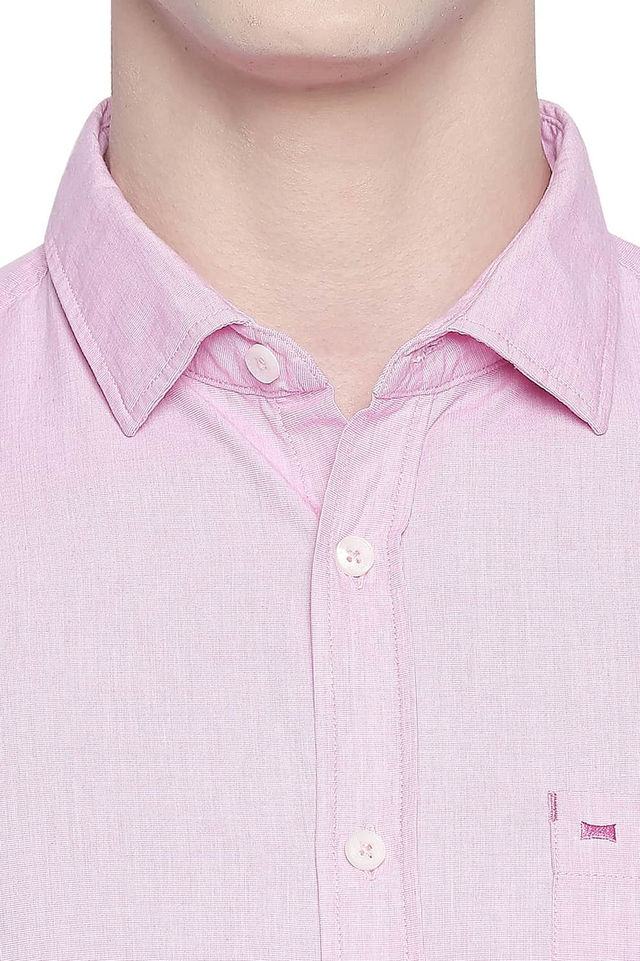 BASICS SLIM FIT PRISM PINK FIL A FIL SHIRT