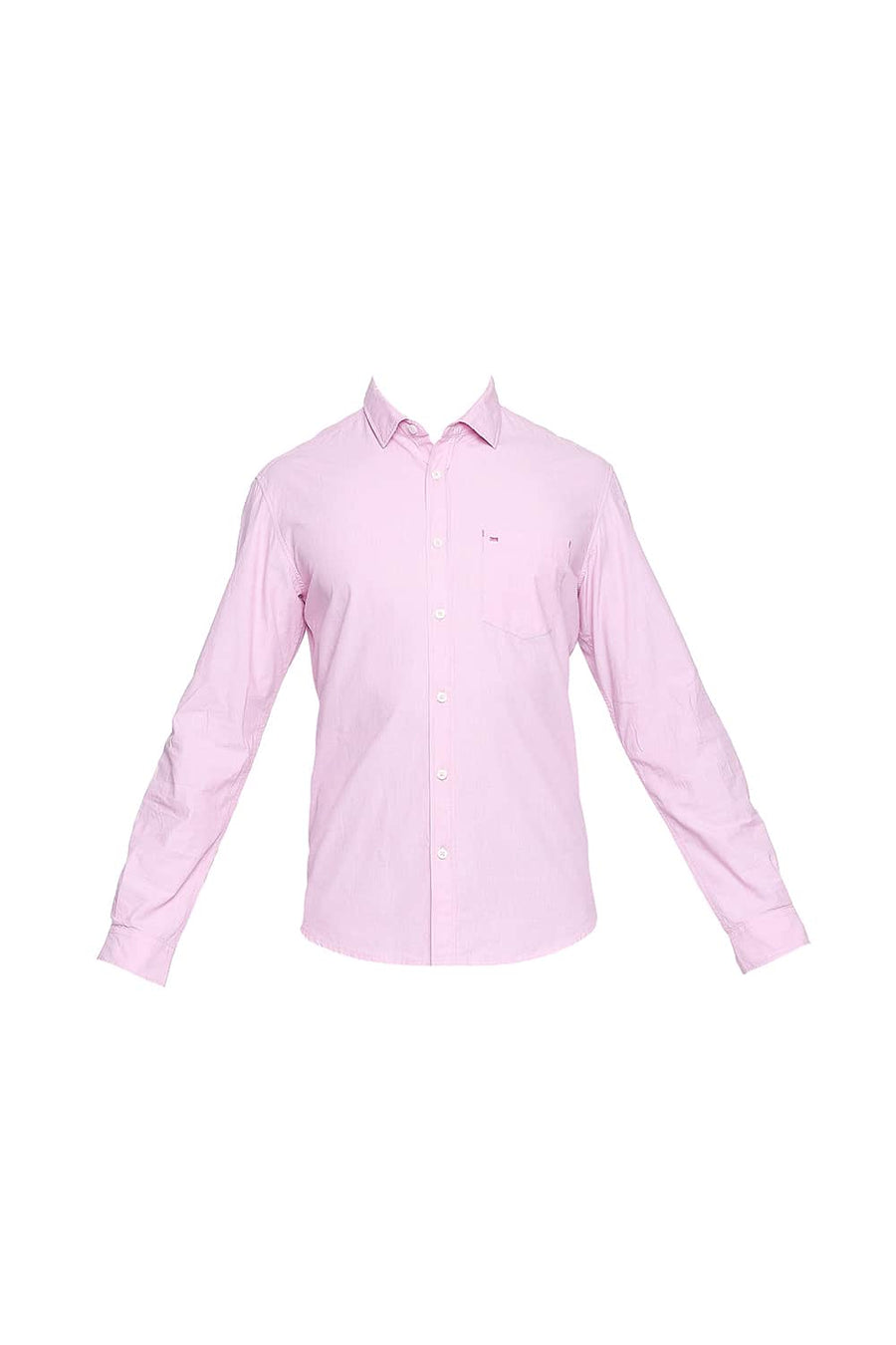 BASICS SLIM FIT PRISM PINK FIL A FIL SHIRT