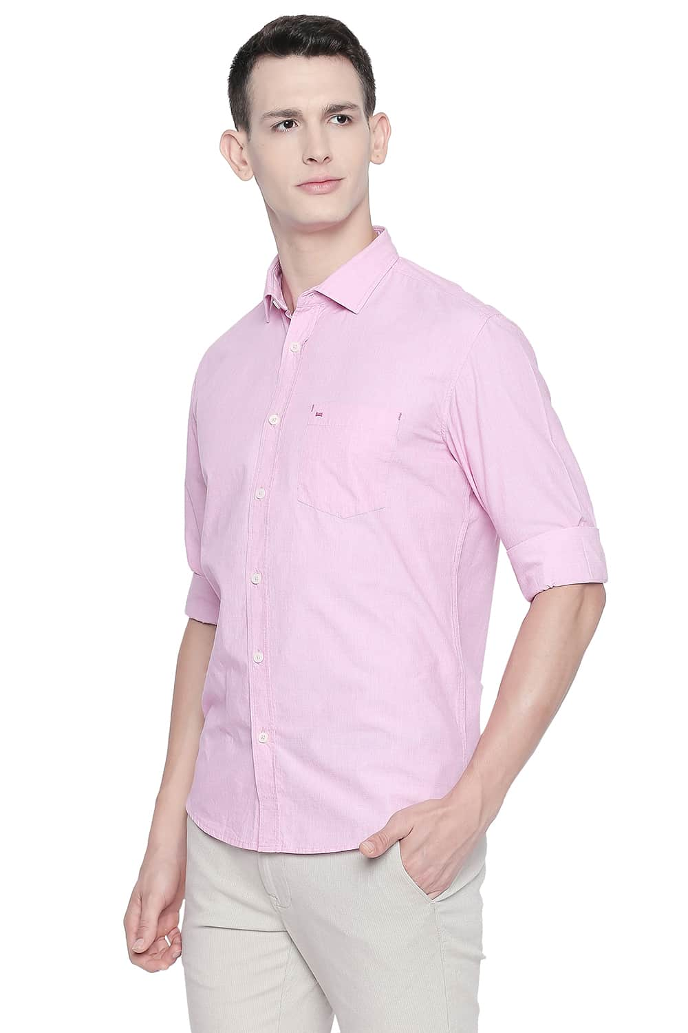 BASICS SLIM FIT FIL A FIL SHIRT