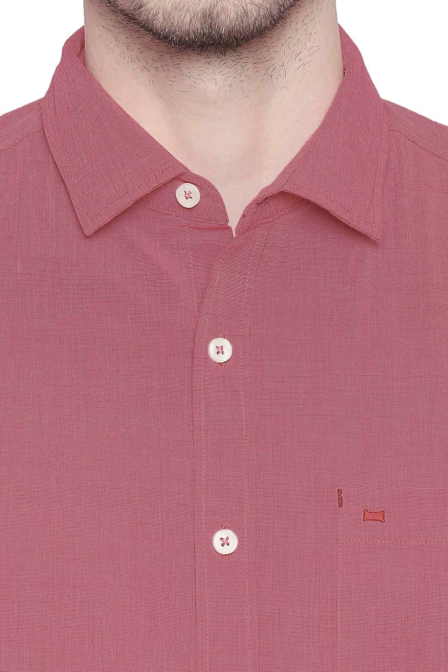 BASICS SLIM FIT ROCOCCO RED FIL A FIL SHIRT