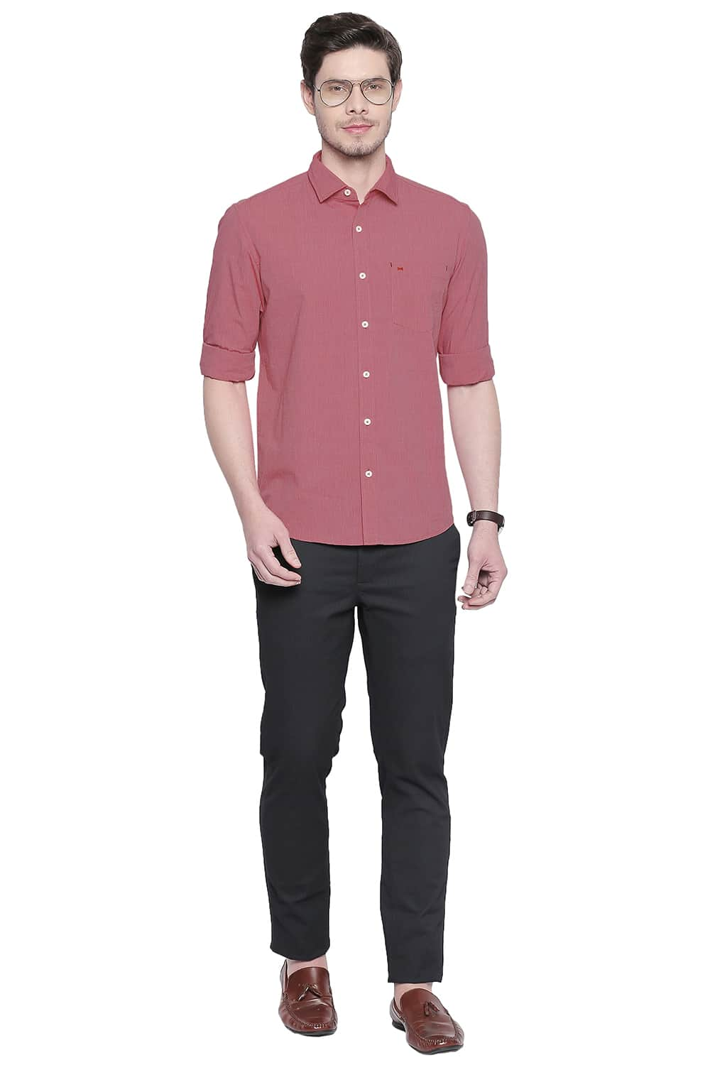 BASICS SLIM FIT FIL A FIL SHIRT