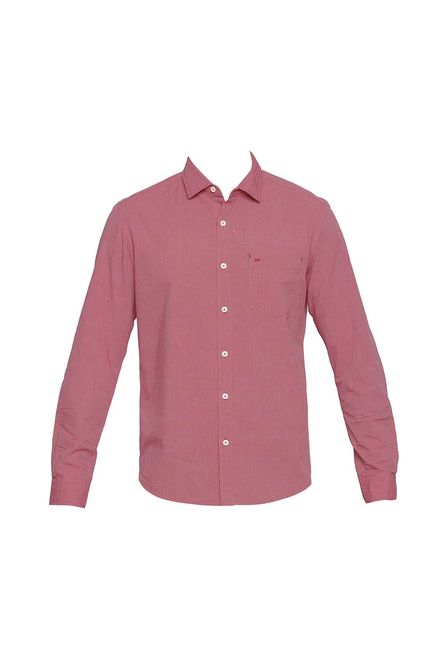 BASICS SLIM FIT ROCOCCO RED FIL A FIL SHIRT