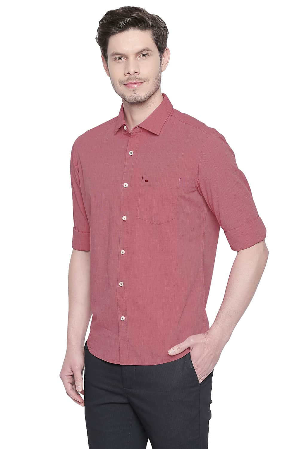 BASICS SLIM FIT FIL A FIL SHIRT