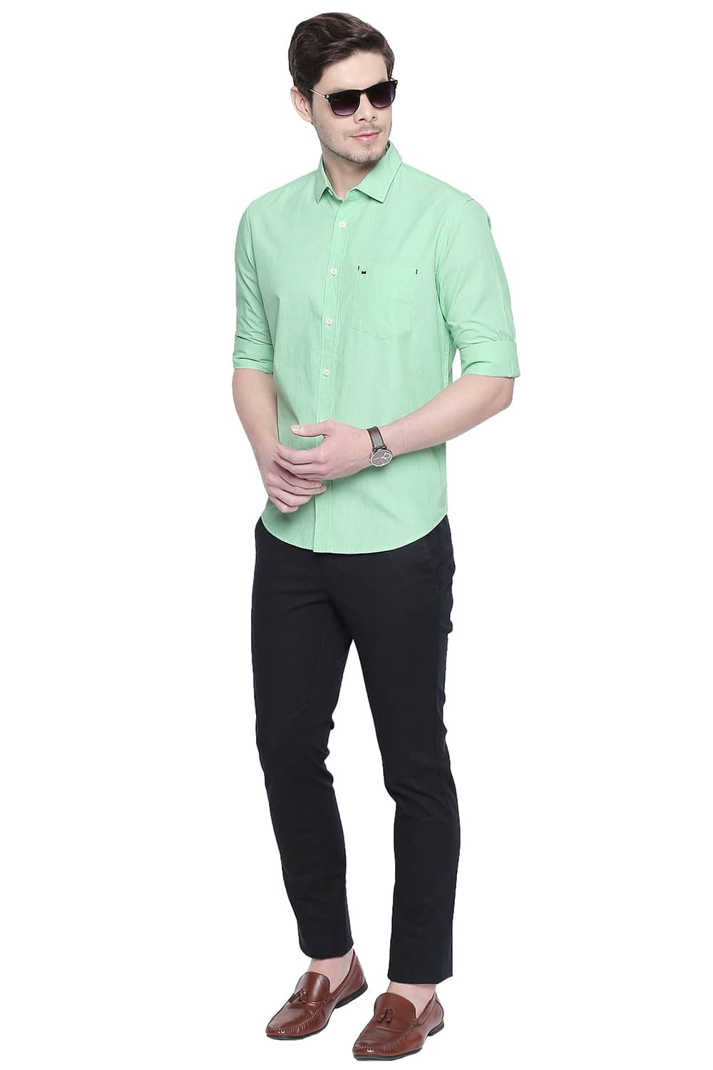 BASICS SLIM FIT FIL A FIL SHIRT