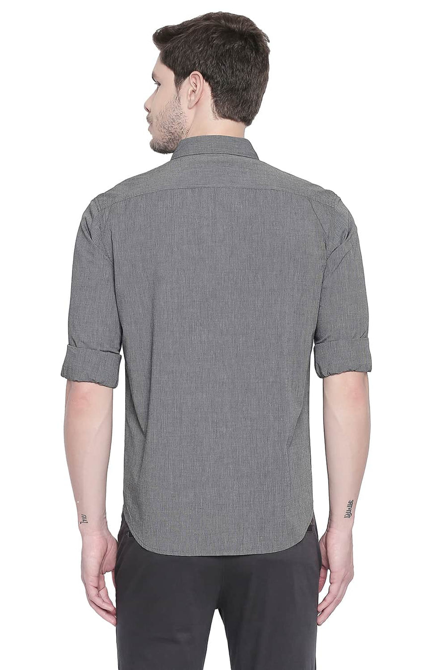 BASICS SLIM FIT PHANTOM BLACK FIL A FIL SHIRT