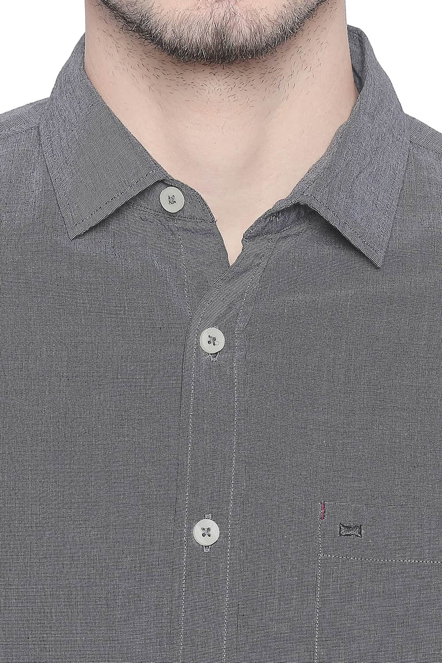 BASICS SLIM FIT PHANTOM BLACK FIL A FIL SHIRT