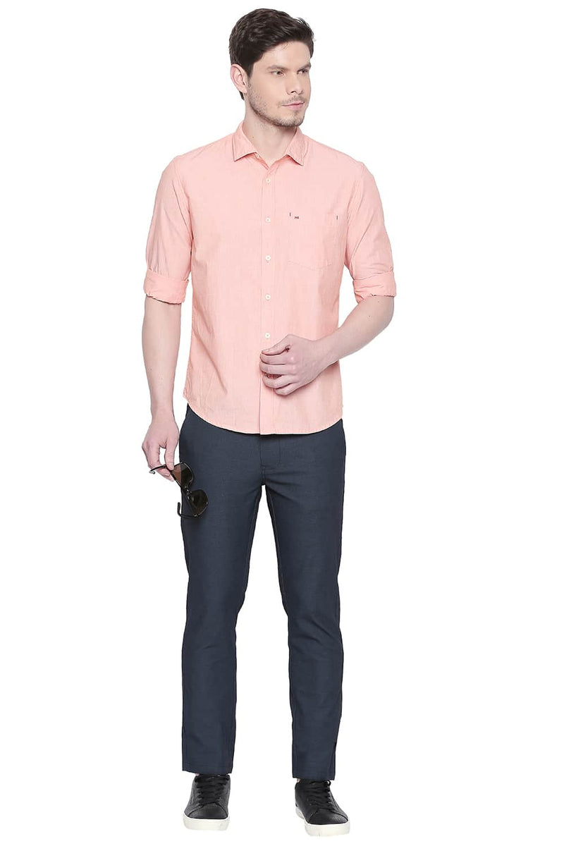 BASICS SLIM FIT FIL A FIL SHIRT