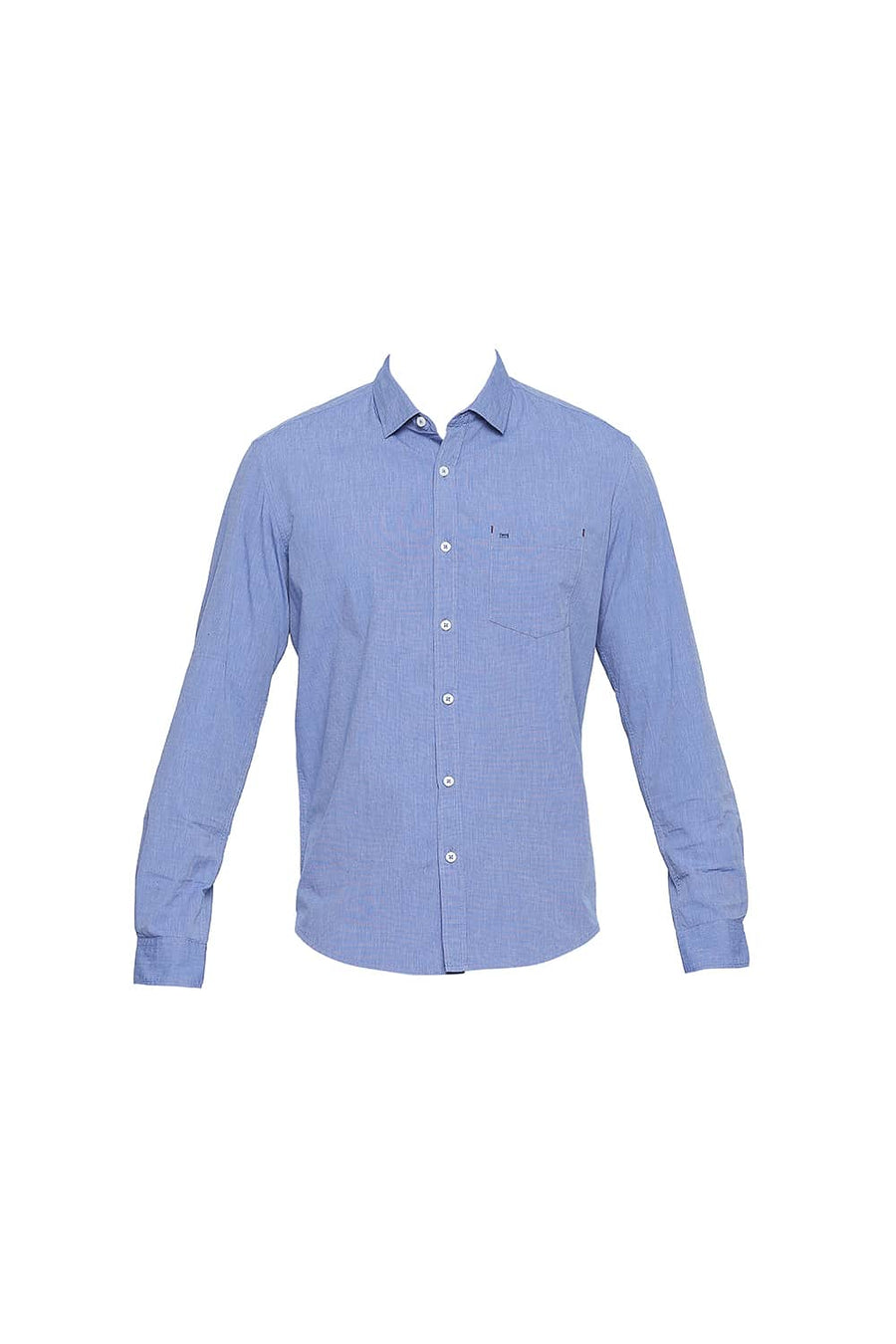 BASICS SLIM FIT IMPERIAL BLUE FIL A FIL SHIRT