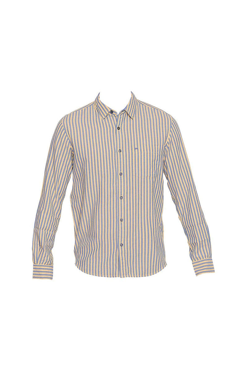 BASICS SLIM FIT ROYAL OXFORD STRIPES SHIRT