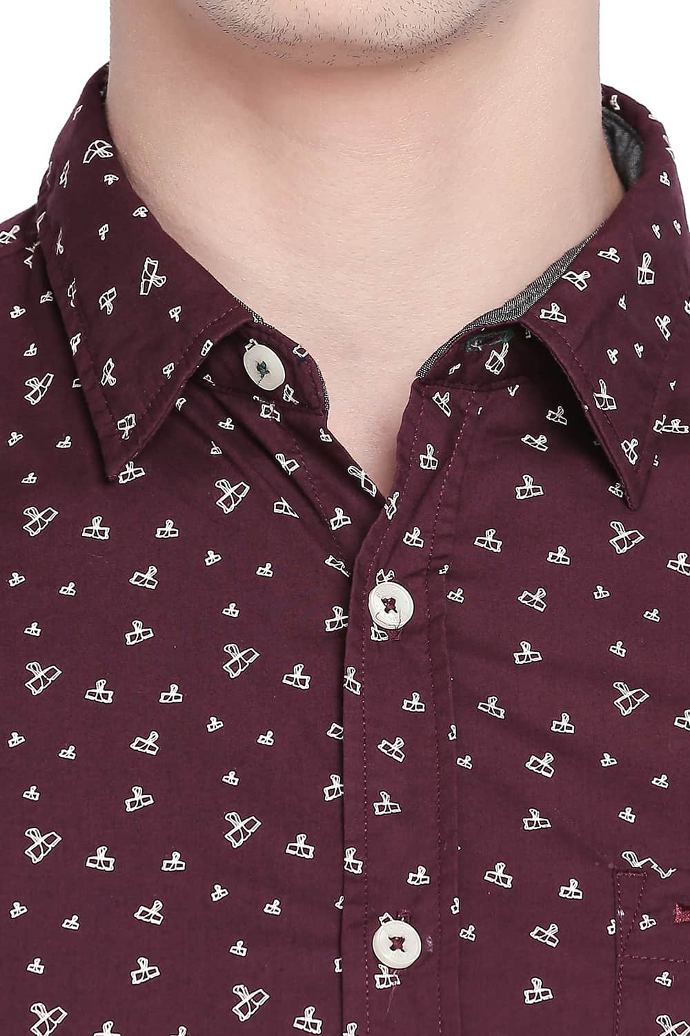 BASICS SLIM FIT PRINTED SHIRT