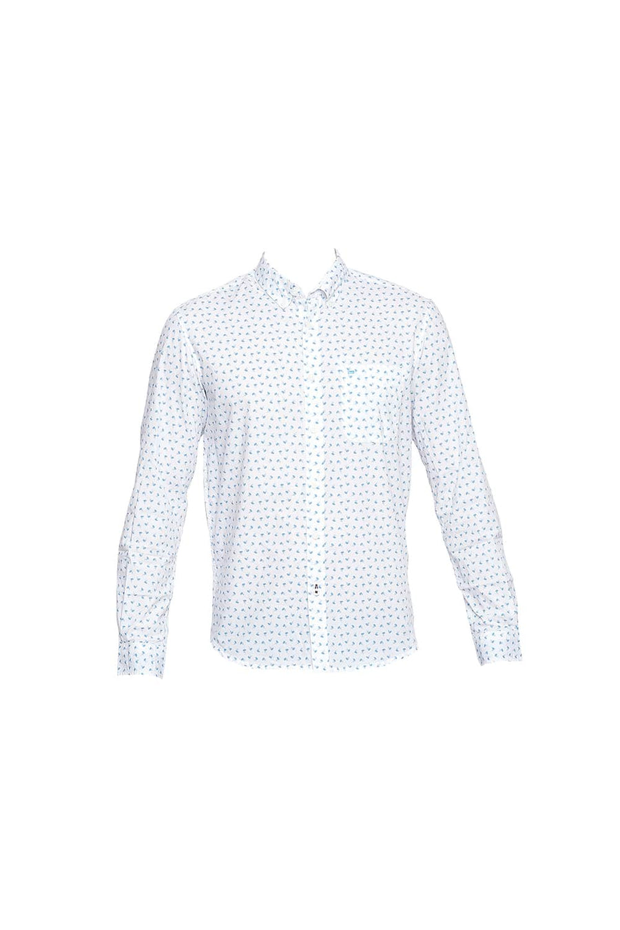 BASICS SLIM FIT BLUE DANUBE PRINTED SHIRT