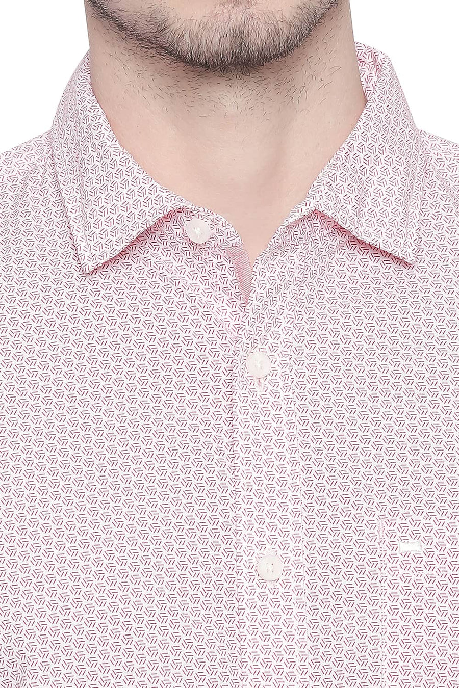 BASICS SLIM FIT RACING RED PRINTED SHIRT