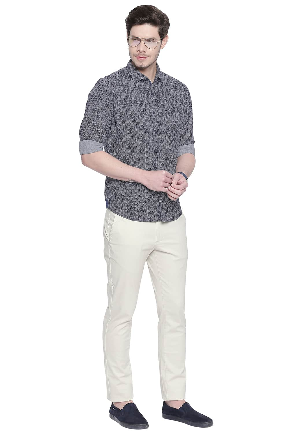 BASICS SLIM FIT PRINTED SHIRT