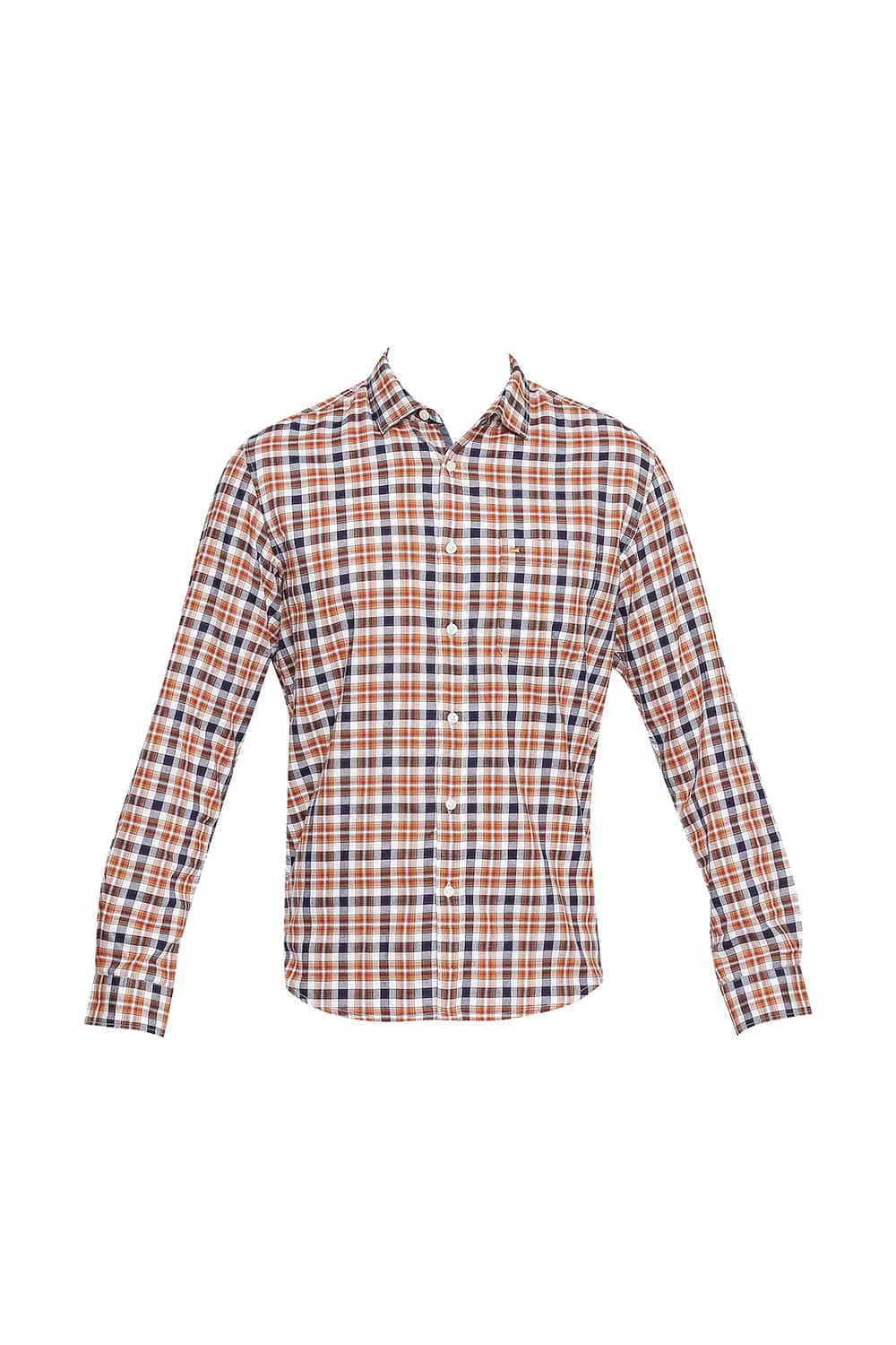 BASICS SLIM FIT DOBBY CHECKS SHIRT