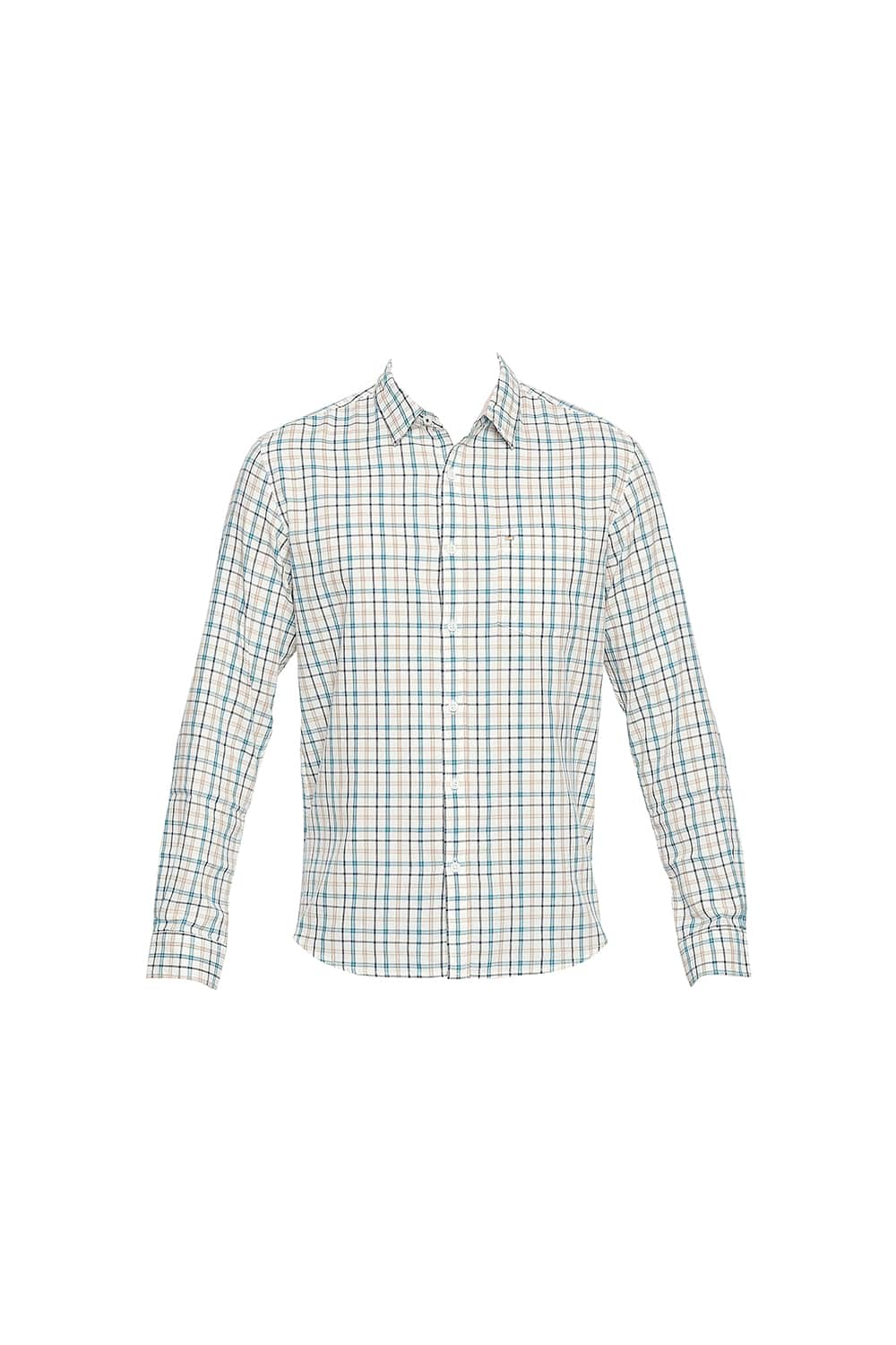 BASICS SLIM FIT DOBBY CHECKS SHIRT