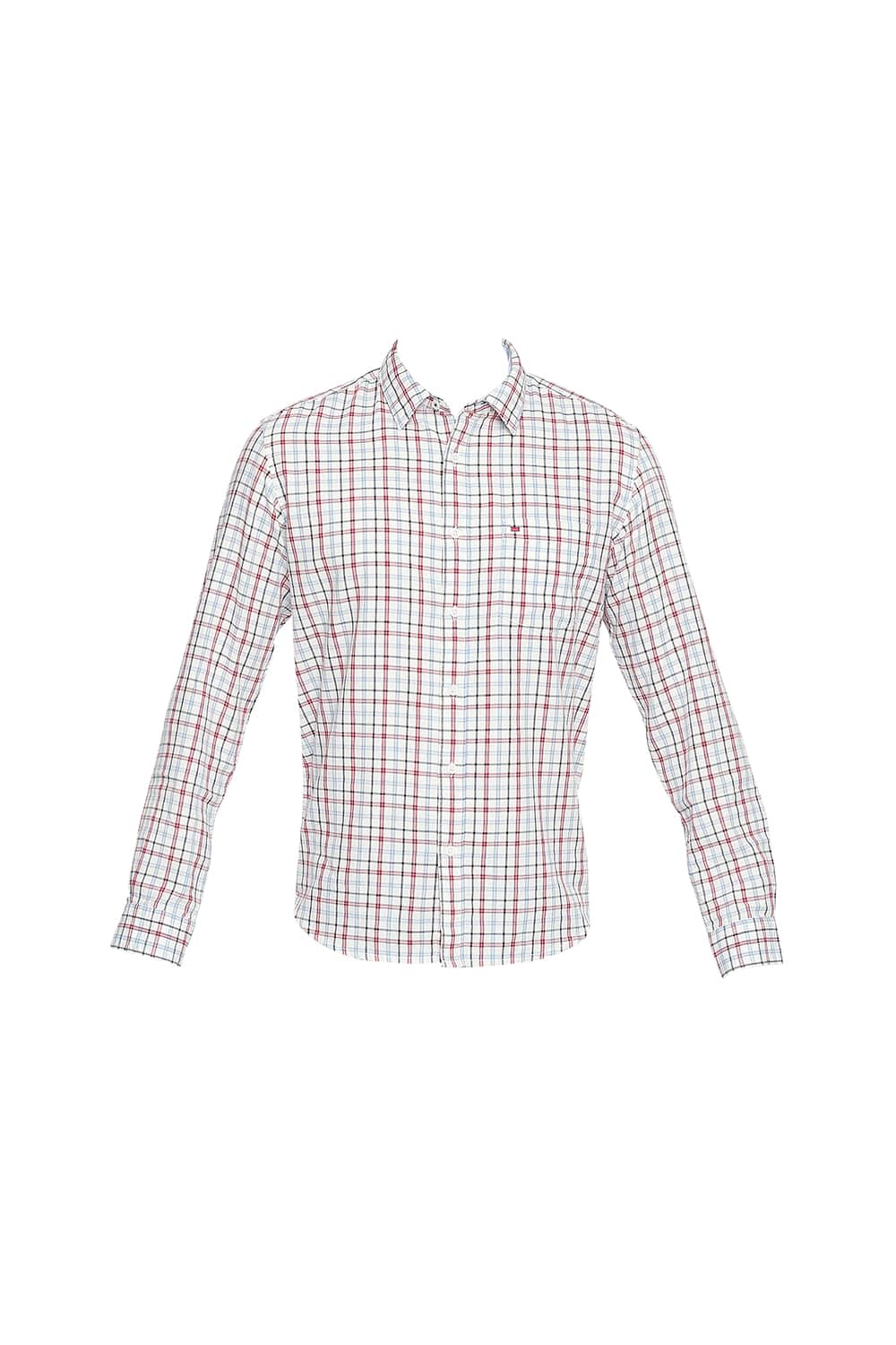 BASICS SLIM FIT DOBBY CHECKS SHIRT