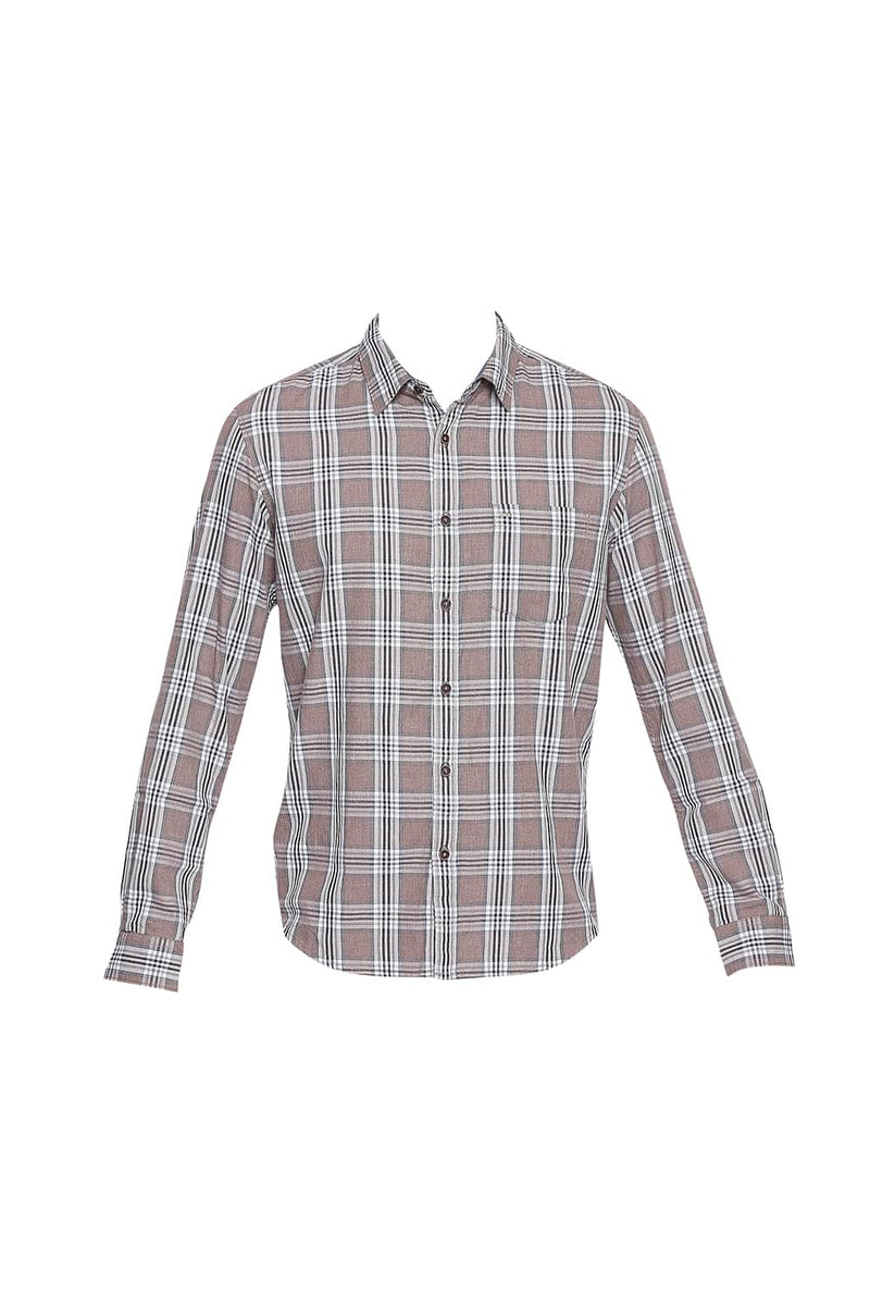 BASICS SLIM FIT MELANGE CHECKS SHIRT