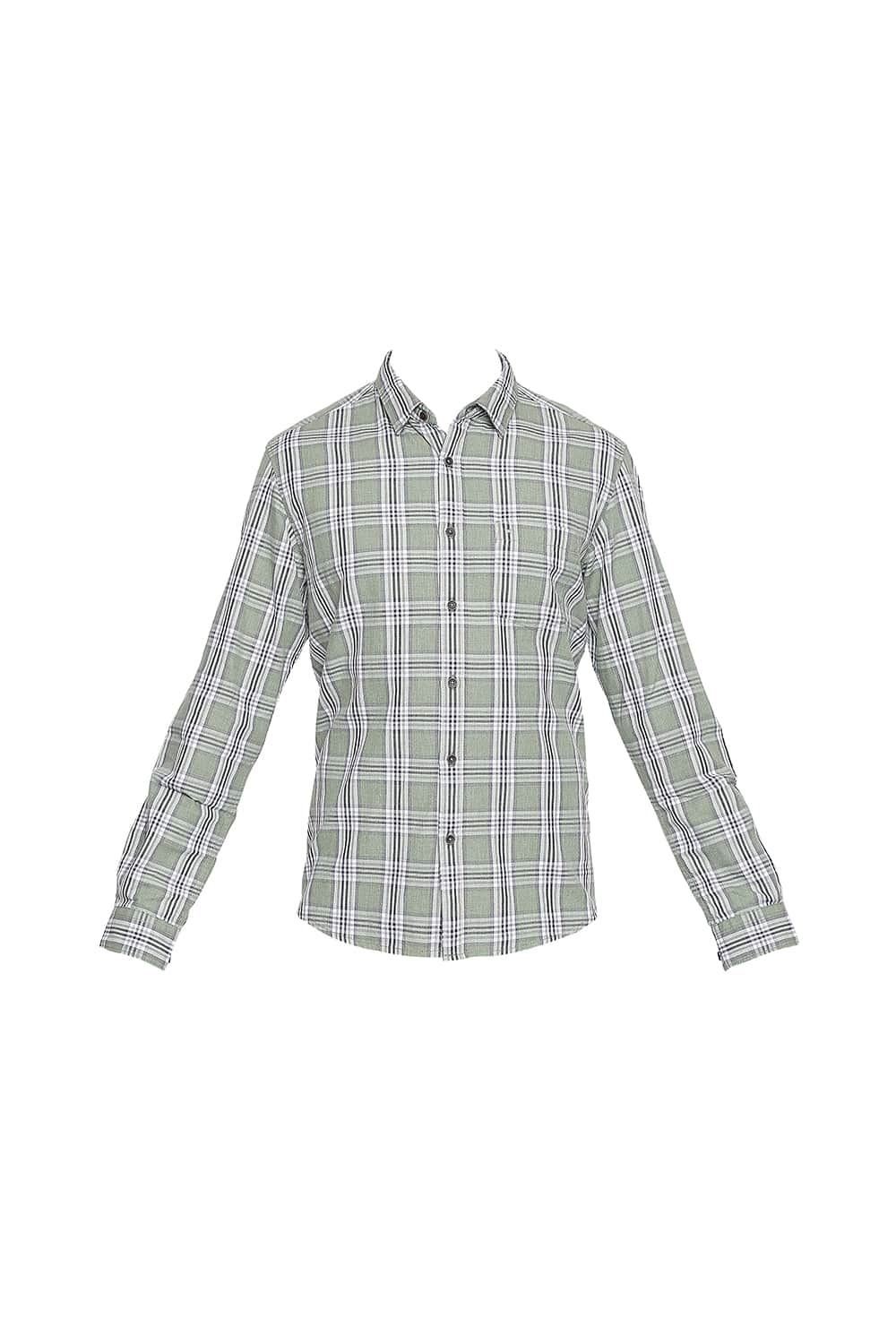 BASICS SLIM FIT MELANGE CHECKS SHIRT