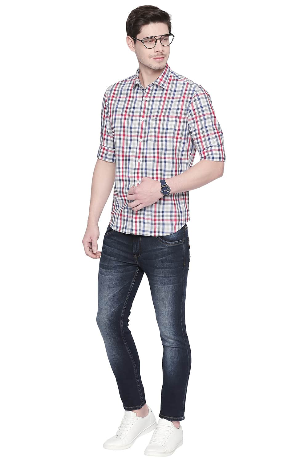 BASICS SLIM FIT CHECKS SHIRT