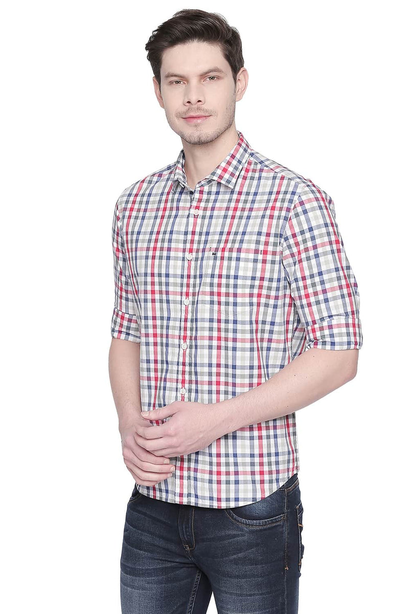 BASICS SLIM FIT CHECKS SHIRT