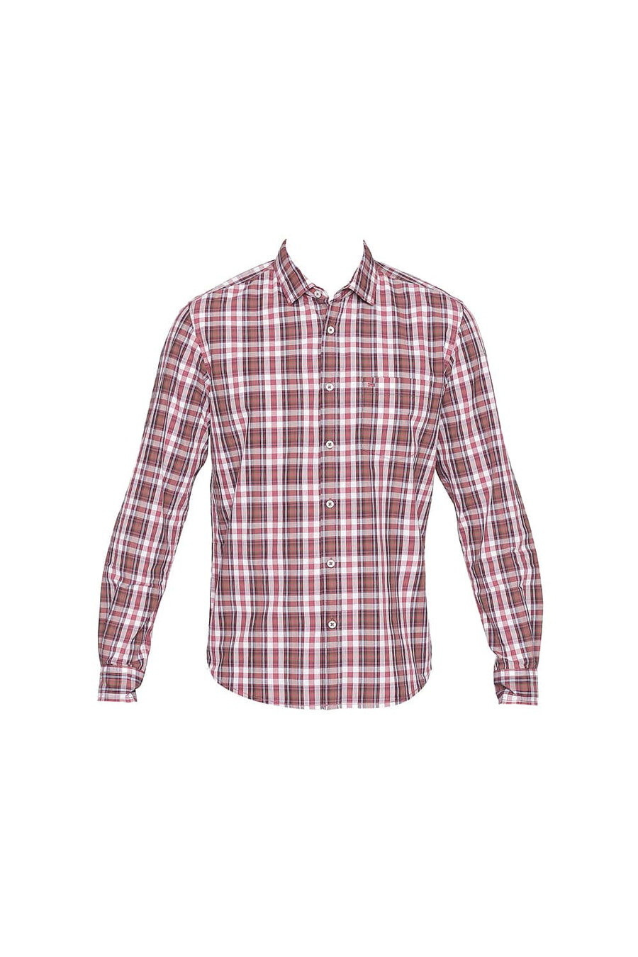 BASICS SLIM FIT COWHIDE RED CHECKS SHIRT