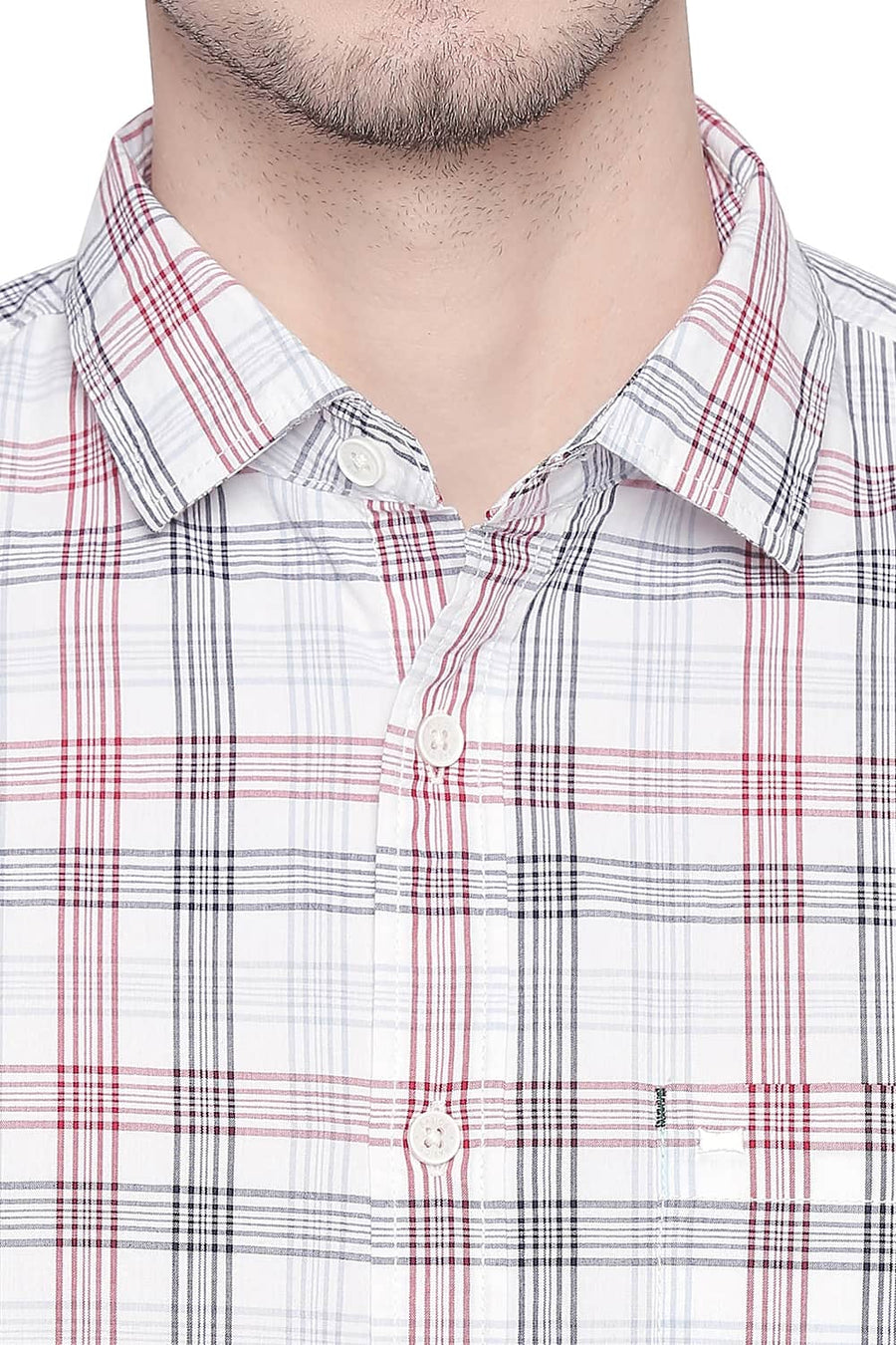 BASICS SLIM FIT AMERICAN RED CHECKS SHIRT