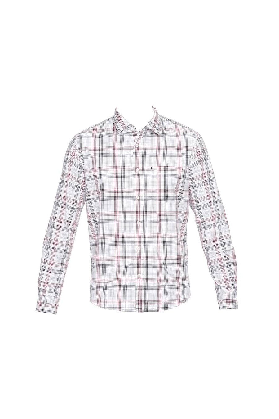 BASICS SLIM FIT AMERICAN RED CHECKS SHIRT