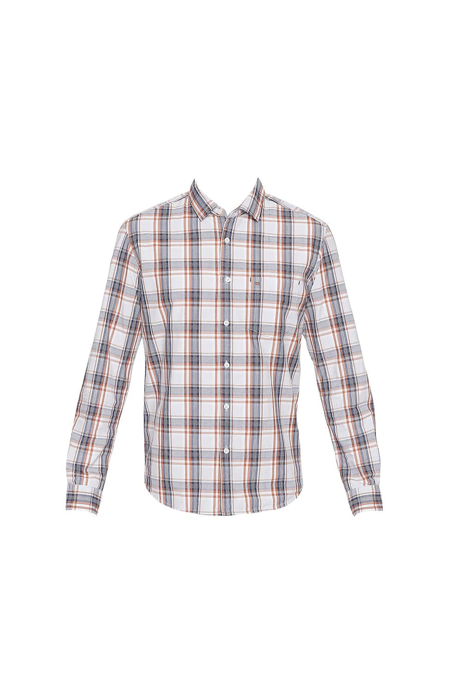 BASICS SLIM FIT MAJOLICA BLUE CHECKS SHIRT
