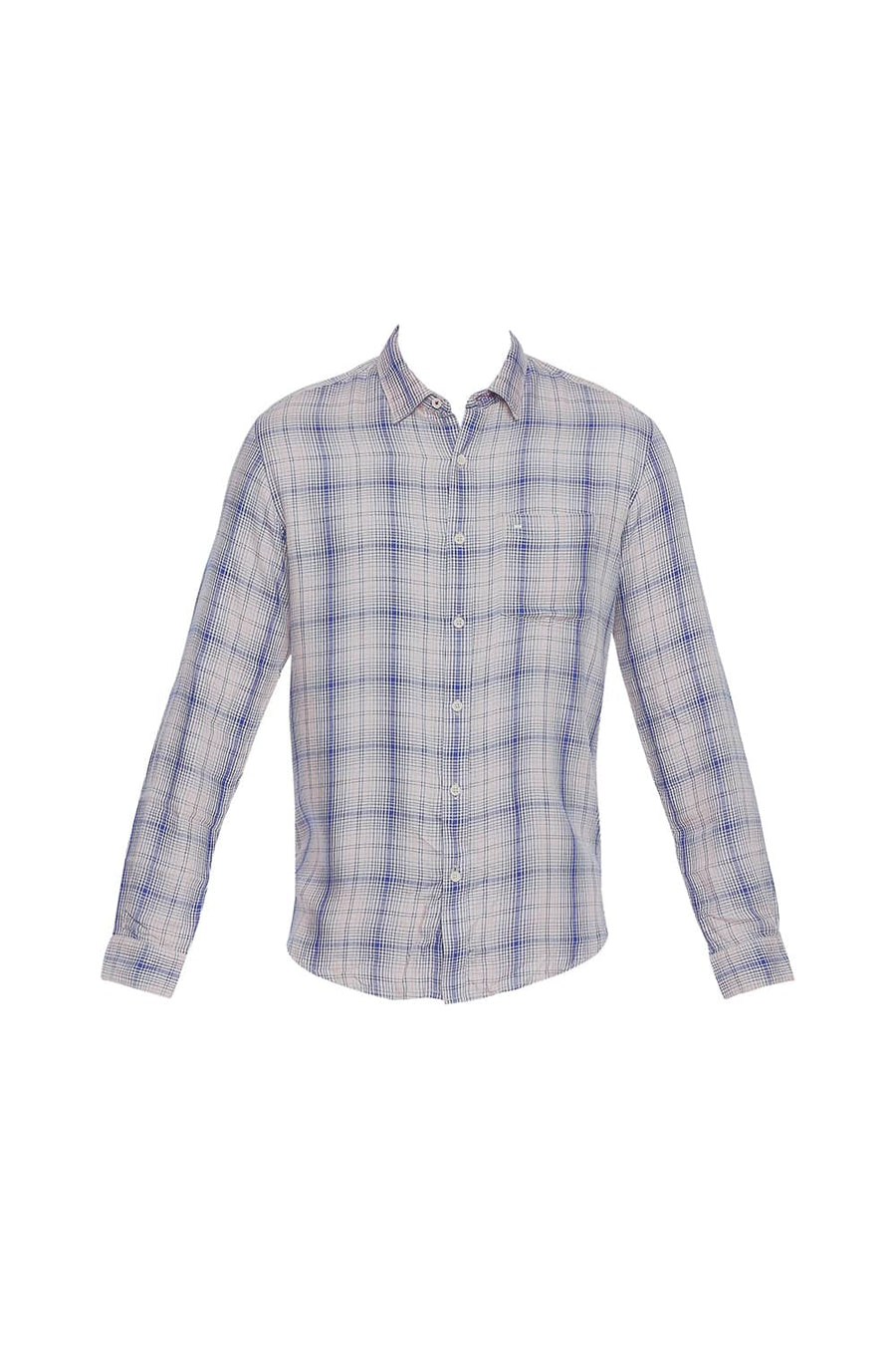 BASICS SLIM FIT SEMOLINA KHAKI MODAL CHECKS SHIRT
