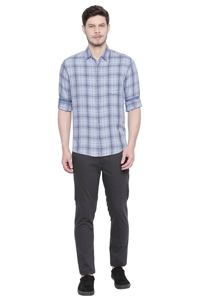 BASICS SLIM FIT MODAL CHECKS SHIRT