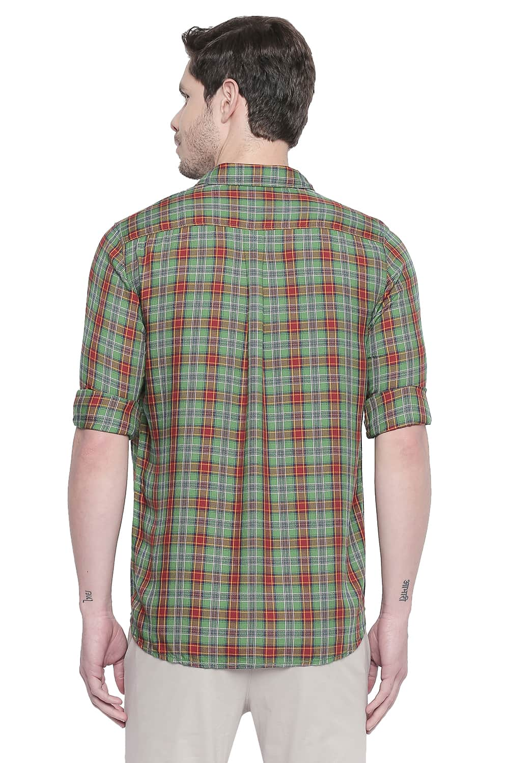 BASICS SLIM FIT MODAL CHECKS SHIRT