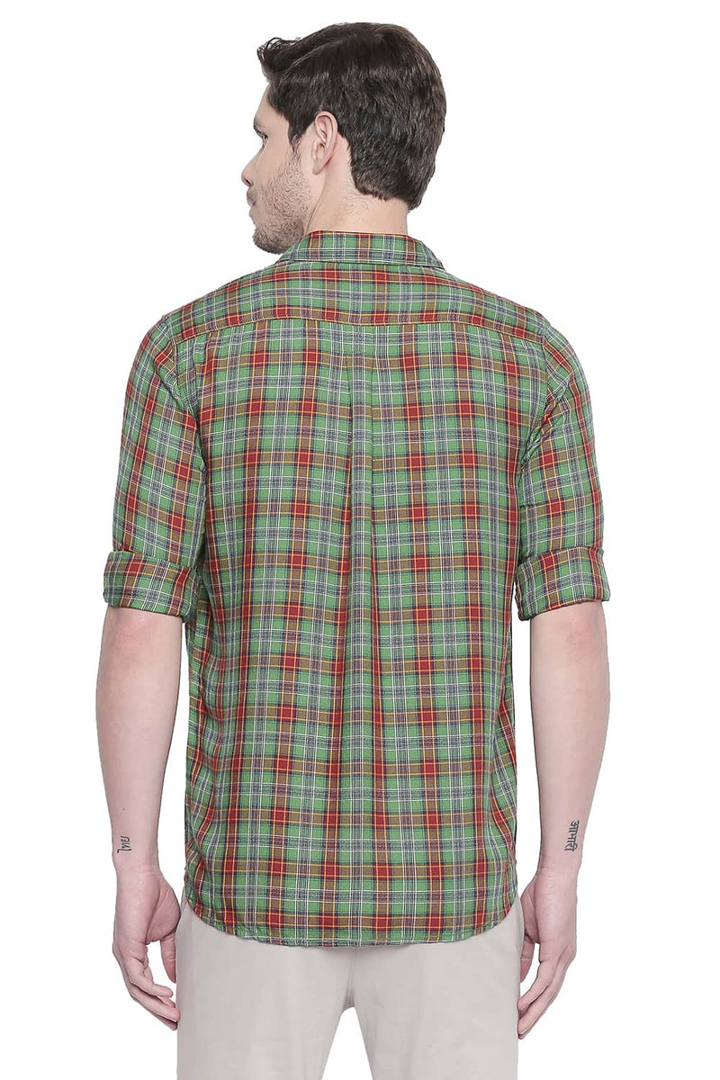 BASICS SLIM FIT MODAL CHECKS SHIRT