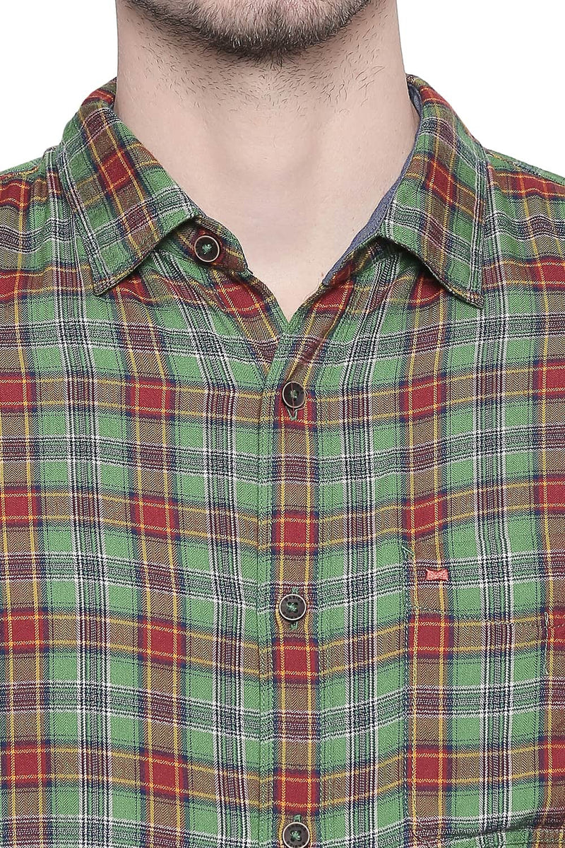 BASICS SLIM FIT MODAL CHECKS SHIRT