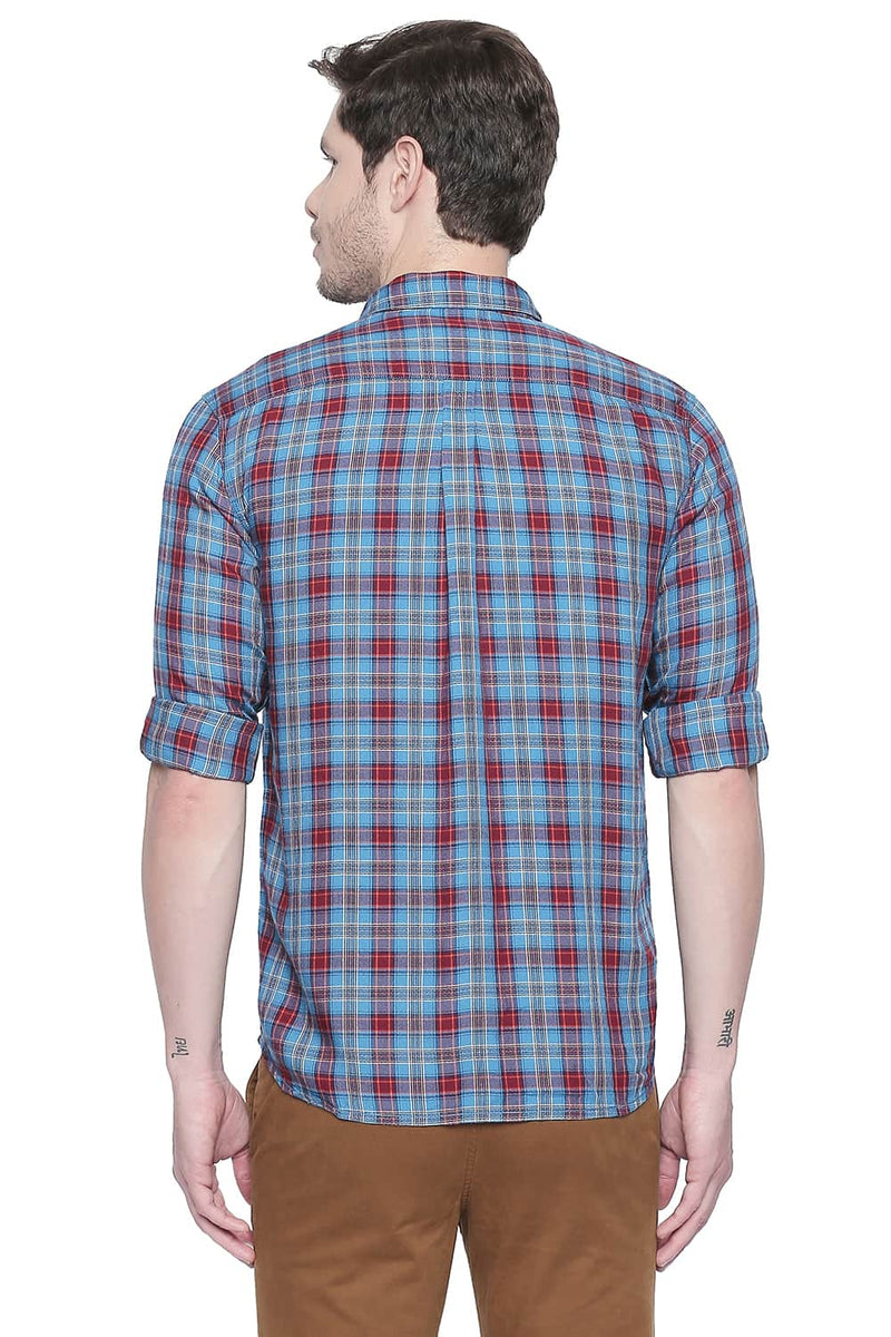 BASICS SLIM FIT MODAL CHECKS SHIRT