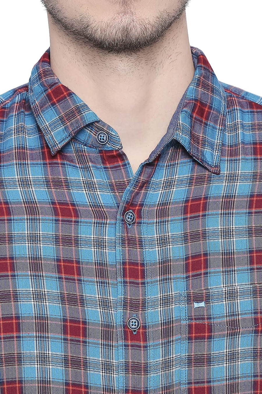 BASICS SLIM FIT BLUE MOON MODAL CHECKS SHIRT